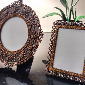 2 vintage brass frames